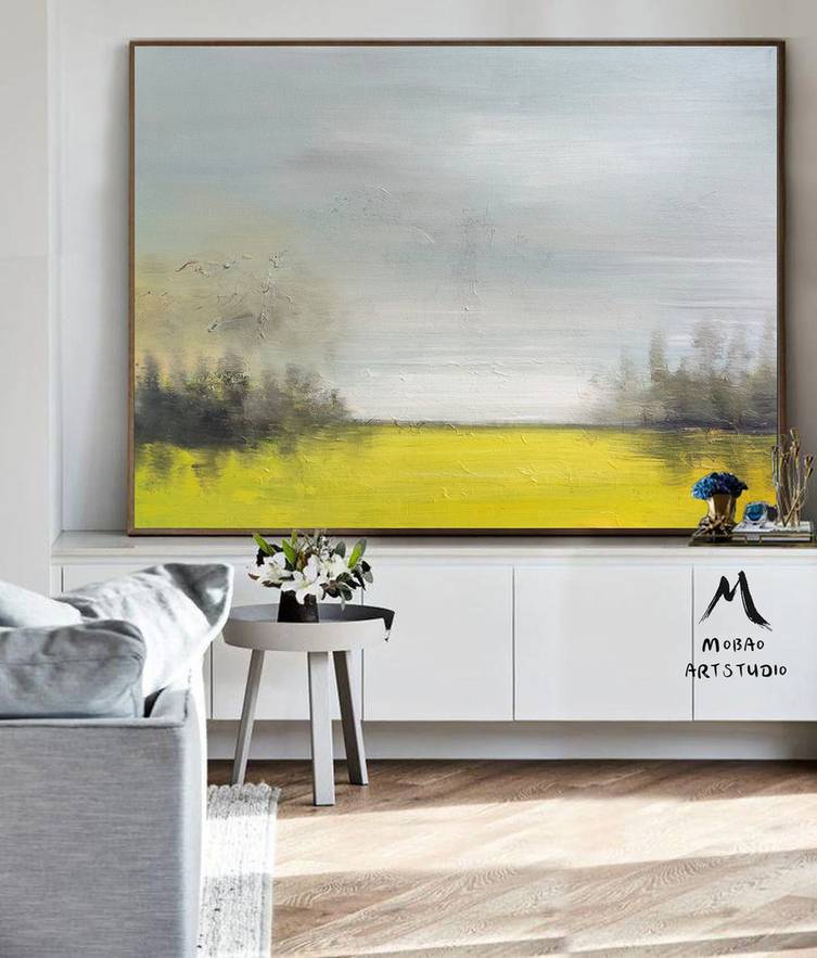 Yellow Sky Contemporary Abstract Canvas Artwork C60SU wall art
